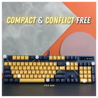 Rapoo V500 PRO RGB Backlit Wired Mechanical Gaming Keyboard, Mechanical Keys, 60 Million Key Life, All-Key Anti-Ghosting, Spill-Resistant, Yellow Blue