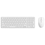 Rapoo 9320M Multi-Mode Wireless Optical Mouse and Keyboard Combo, Bluetooth 3.0/4.0 and 2.4GHz, 1300 DPI, Spill-Resistant Ultra-Slim 4.9mm Keyboard, White