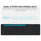 Rapoo E9550L Multi-Device Wireless Blade Series 110-Key Ultra-Thin Keyboard, Bluetooth 4.0/5.0 And 2.4GHz, Aluminum Alloy Frame, 5.3mm, 110-Key Compact Layout
