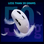 Rapoo VT1 Pro Max Wireless Gaming Mouse, 8K Wired and 4K Wireless, V+ Wireless 0.25ms 10m+ Range, 50-30,000 DPI, 9 Programmable Buttons, White