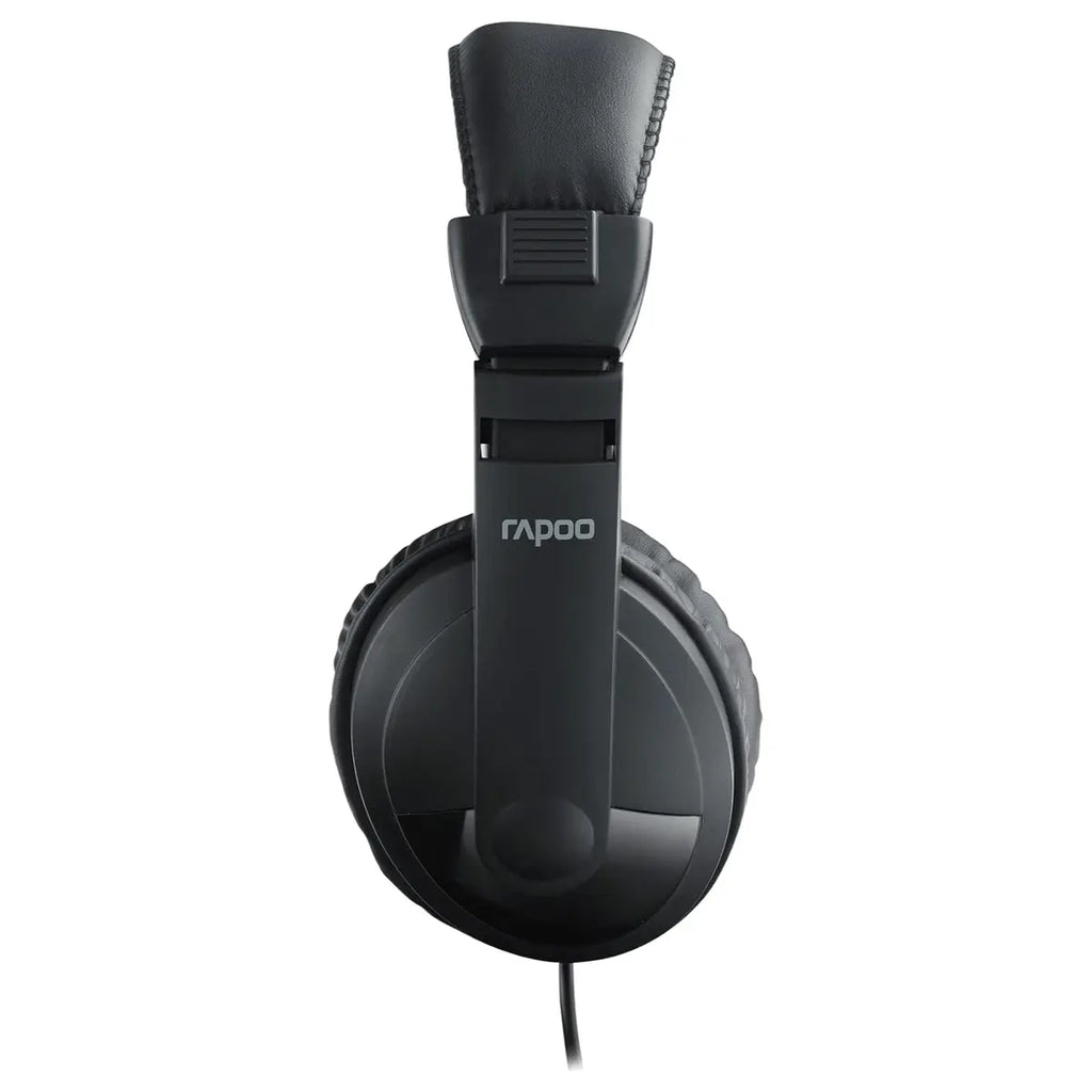 Rapoo H150S USB Stereo Headset, USB Audio Interface, 40mm Sound Unit, 360 Degree Adjustable Unidirectional Noise Reduction Microphone, Black