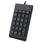 Rapoo K10 Numeric Keyboard, USB 3.0 Plug and Play, 23-Key Multimedia Keys, Non-Slip Silicone, Ergonomic Design, Laser Carved Keycap, Black