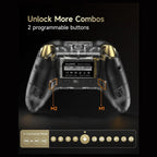 EasySMX D05 Multiplatform Gaming Controller with Charging Dock, Hall Effect Joysticks and Triggers, Wireless Bluetooth 5.3 or 2.4G Dongle, 1000Hz Polling Rate, RGB Lighting, Black