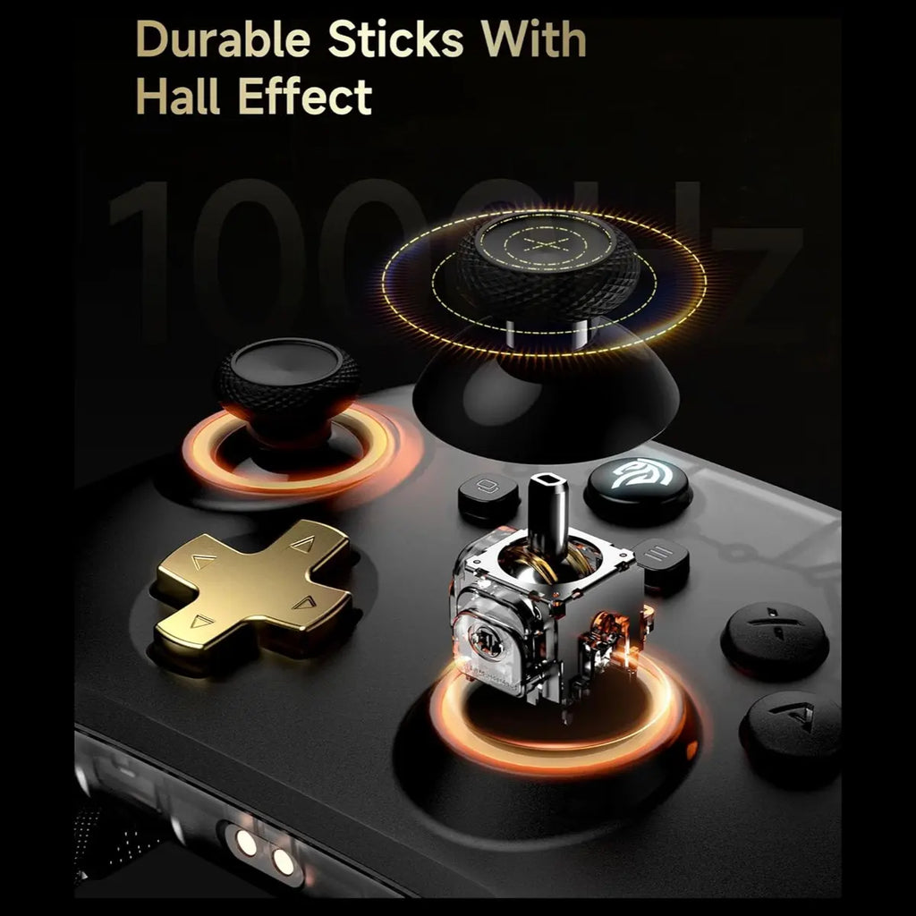 EasySMX D05 Multiplatform Gaming Controller with Charging Dock, Hall Effect Joysticks and Triggers, Wireless Bluetooth 5.3 or 2.4G Dongle, 1000Hz Polling Rate, RGB Lighting, Black