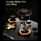 EasySMX D05 Multiplatform Gaming Controller with Charging Dock, Hall Effect Joysticks and Triggers, Wireless Bluetooth 5.3 or 2.4G Dongle, 1000Hz Polling Rate, RGB Lighting, Black