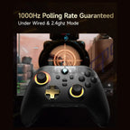 EasySMX D05 Multiplatform Gaming Controller with Charging Dock, Hall Effect Joysticks and Triggers, Wireless Bluetooth 5.3 or 2.4G Dongle, 1000Hz Polling Rate, RGB Lighting, Black