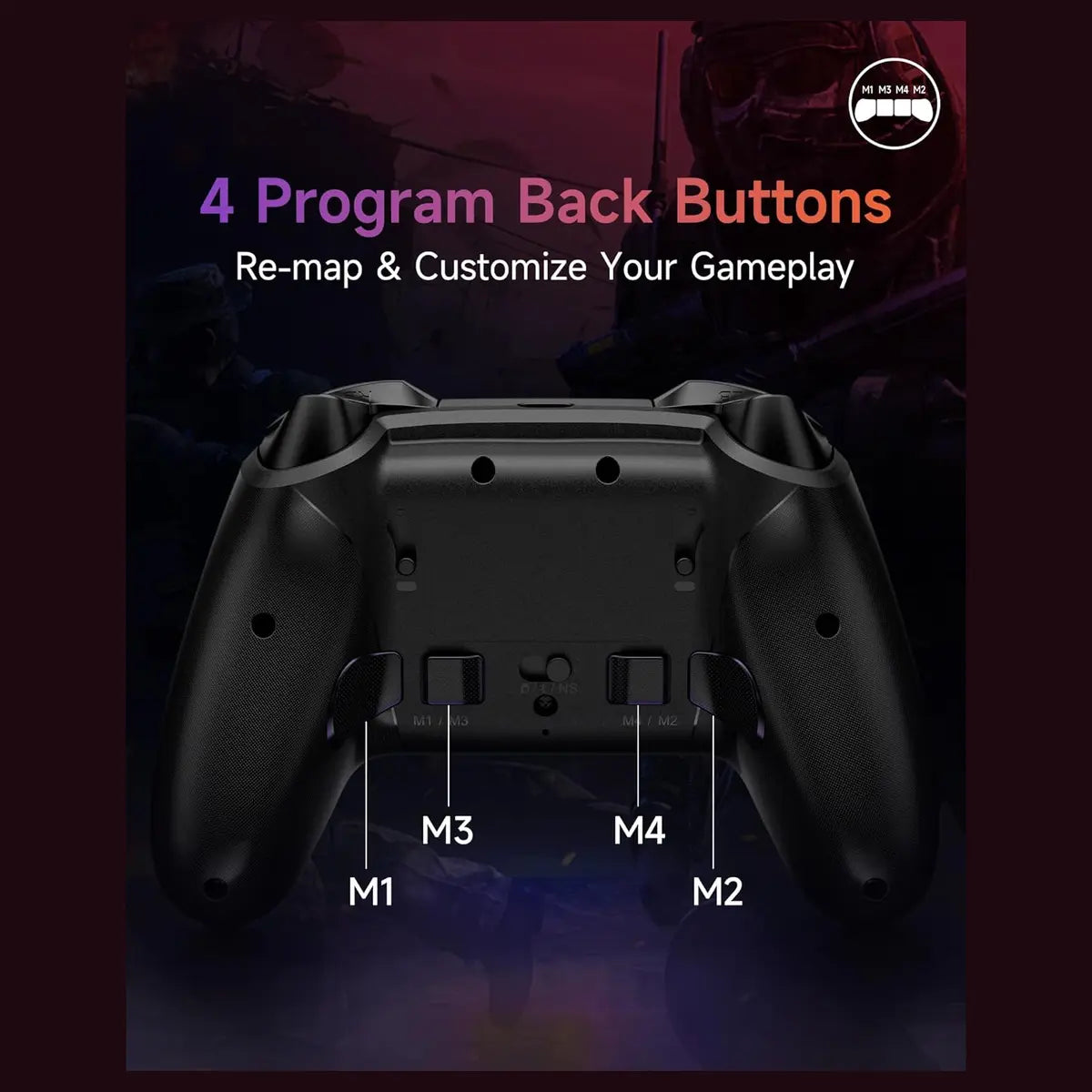 EasySMX X20 Wireless Gaming Controller, RGB Backlit, 2-Stage Hall Effect Sticks, 1000Hz Polling Rate, 6-Axis Gyro, Mecha-Tactile Buttons, Black RGB
