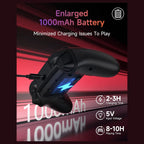 EasySMX X20 Wireless Gaming Controller, RGB Backlit, 2-Stage Hall Effect Sticks, 1000Hz Polling Rate, 6-Axis Gyro, Mecha-Tactile Buttons, Black RGB