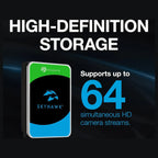Seagate SkyHawk 6TB Surveillance Internal Hard Drive HDD, 3.5 Inch, SATA 6Gb/s, 256MB Cache, 7200RPM, ST6000VX009