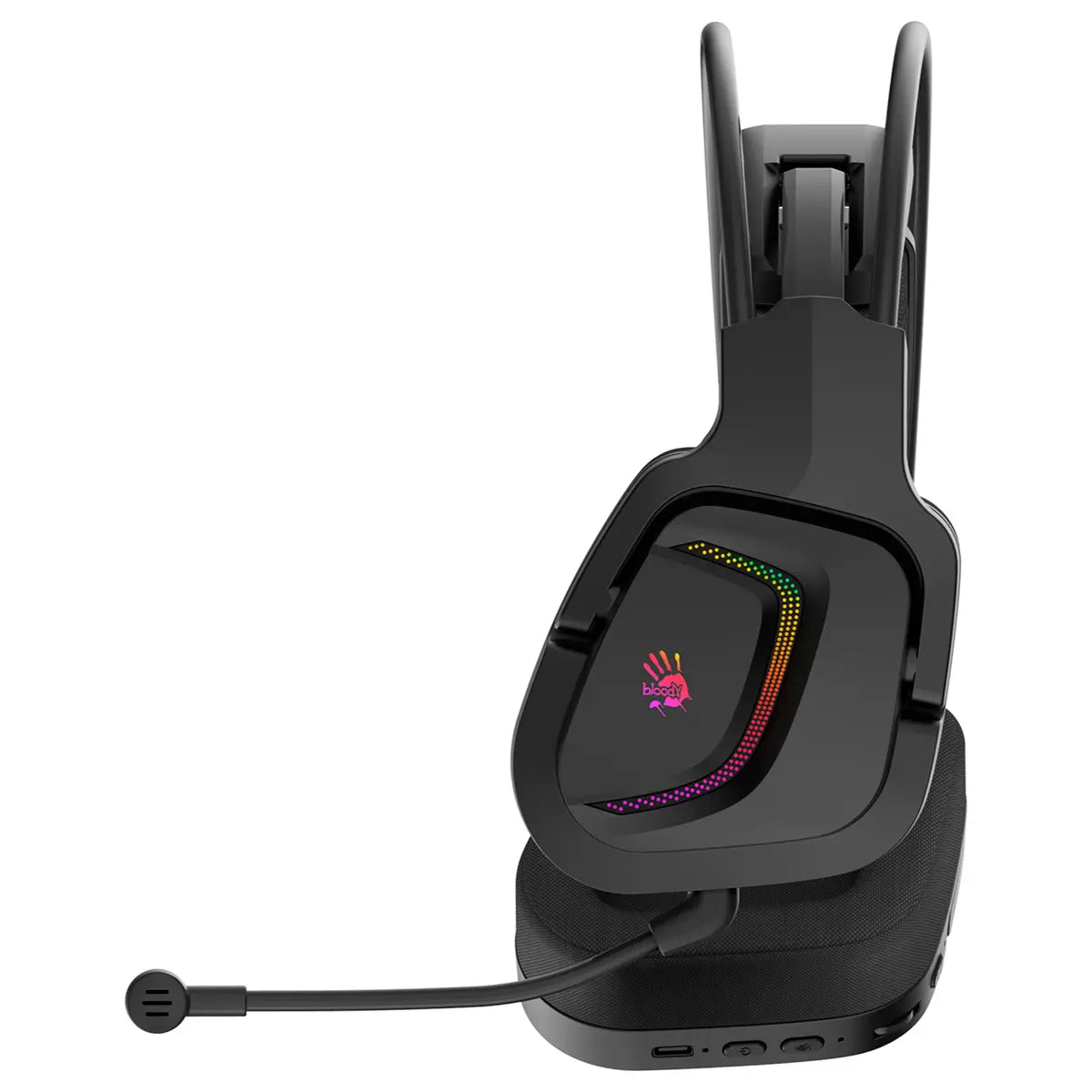 Bloody MR575 RGB Gaming Wireless Headset, 2.4GHz Wireless and Bluetooth V5.2 and 3.5mm Wired Audio, 7.1 Virtual Surround Sound, 50mm M.O.C.I. Hybrid Diaphragm