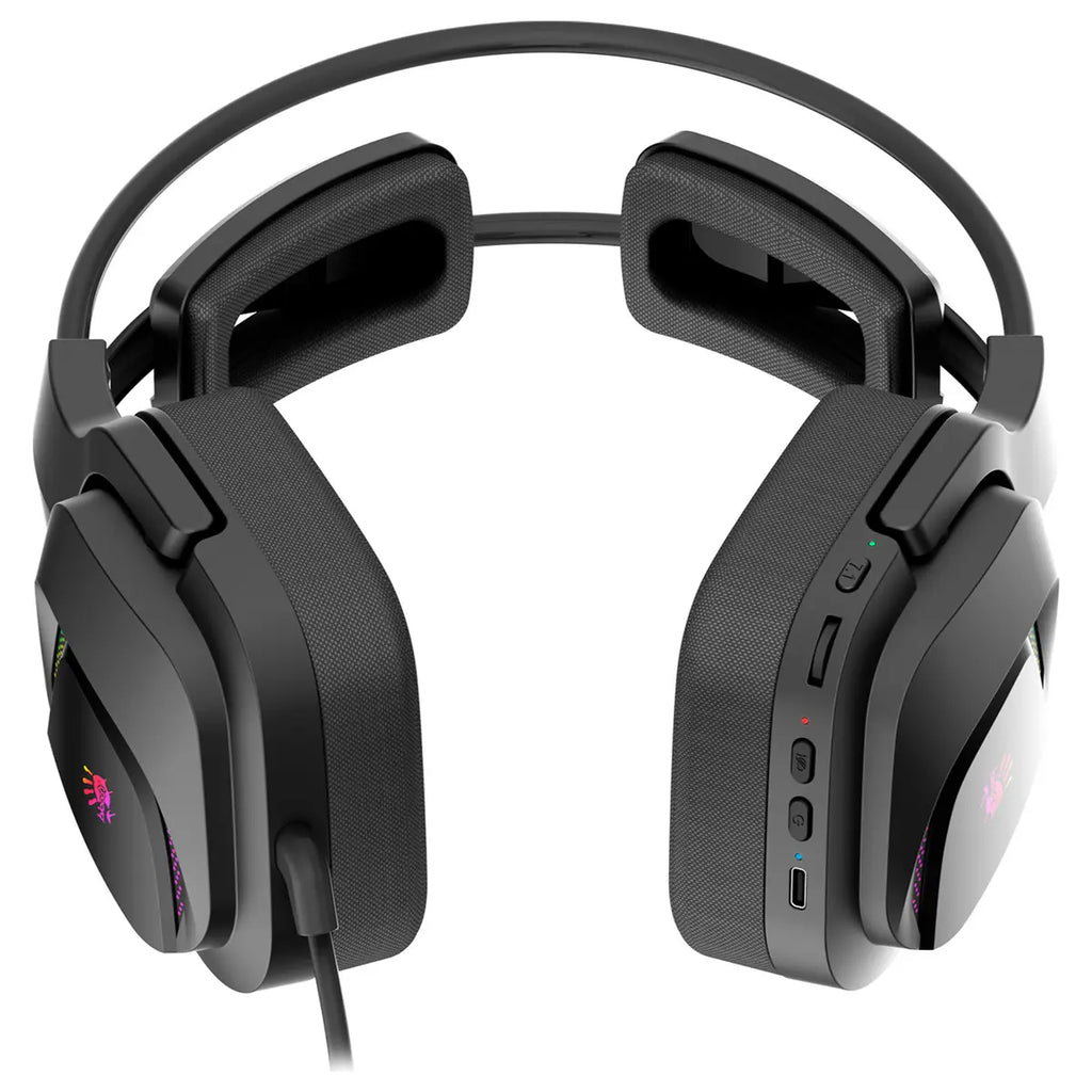 Bloody MR575 RGB Gaming Wireless Headset, 2.4GHz Wireless and Bluetooth V5.2 and 3.5mm Wired Audio, 7.1 Virtual Surround Sound, 50mm M.O.C.I. Hybrid Diaphragm