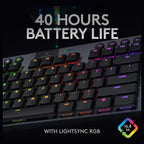 Logitech G915 TKL Tenkeyless Mechanical Gaming Keyboard, LIGHTSPEED Wireless and Bluetooth, LIGHTSYNC RGB 16.8M Colors, GL Tactile Low Profile Switch, Black 920-009495