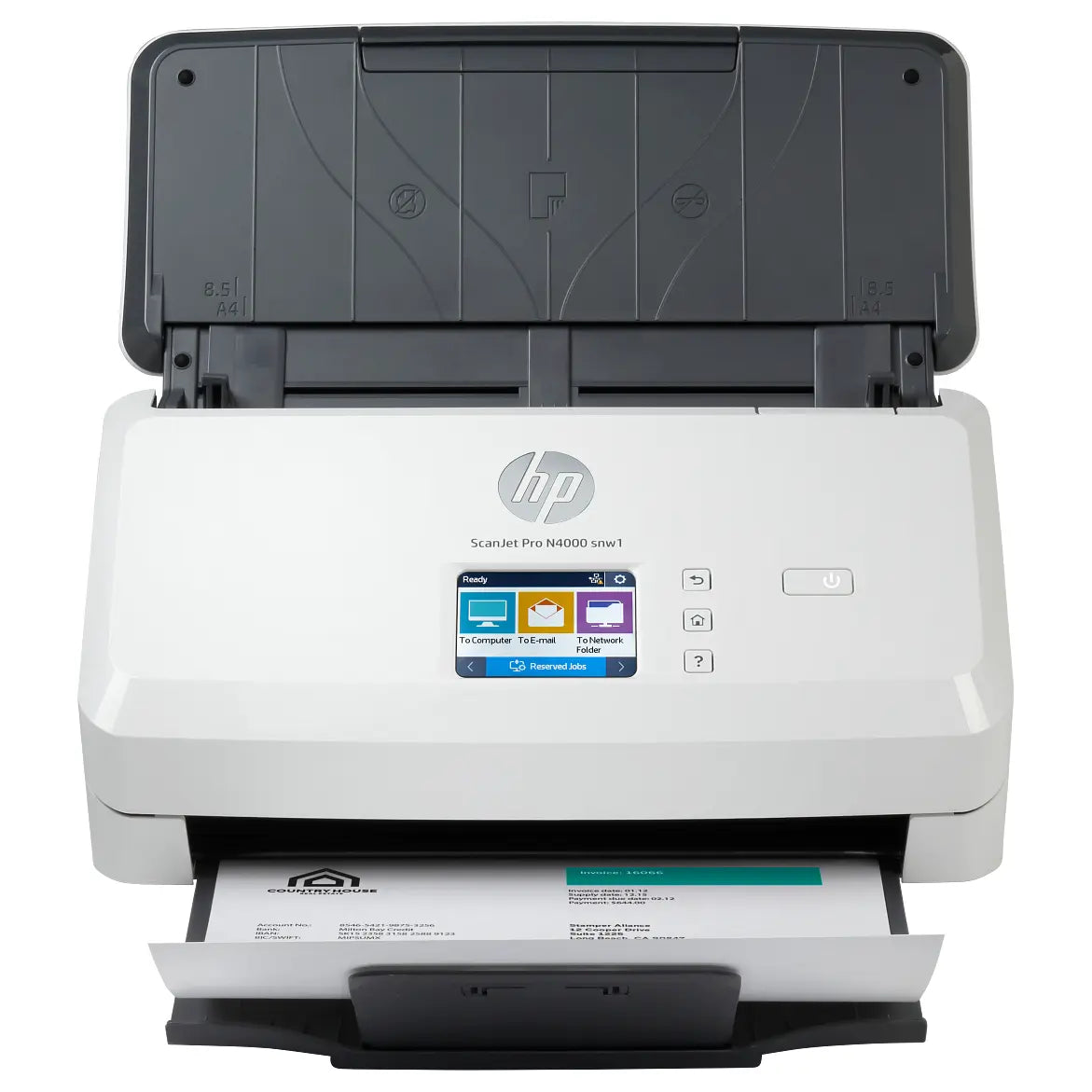 HP ScanJet Pro N4000 SNW1 Sheetfed Scanner, 40ppm and 80IPM, 50-Sheet ADF, 2.8 Inch Color Touchscreen, 600 x 600dpi, USB 3.0 and Ethernet and WiFi and WiFi Direct