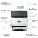 HP ScanJet Pro N4000 SNW1 Sheetfed Scanner, 40ppm and 80IPM, 50-Sheet ADF, 2.8 Inch Color Touchscreen, 600 x 600dpi, USB 3.0 and Ethernet and WiFi and WiFi Direct