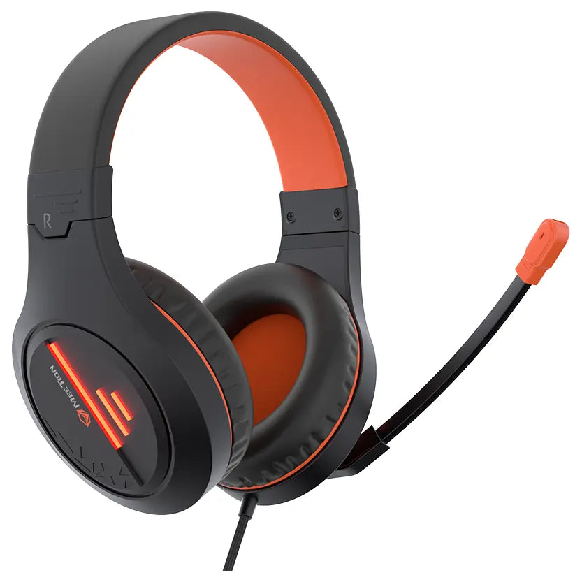 Meetion MT-HP021 Stereo Gaming Headset with Mic, 50mm Speaker, Noise Reduction Microphone, 3.5mm Stereo Jack Plus USB, Black Orange