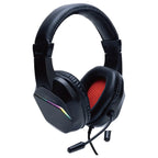 Meetion HP022 Noise-Cancelling RGB Wired Gaming Headset, 40mm Drivers, Gaming Stereo Sound, Dual USB and 3.5mm Jack, 1.8m Braided Cable