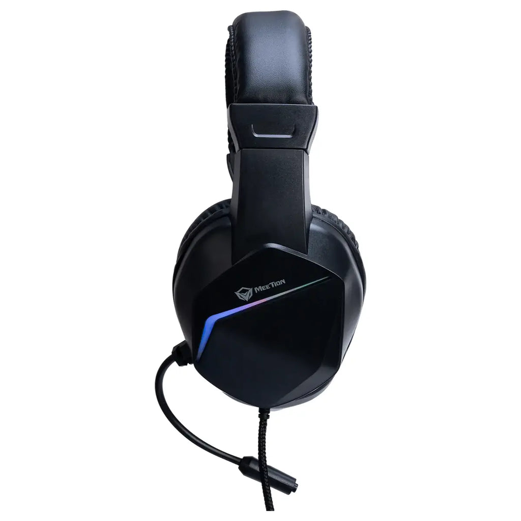 Meetion HP022 Noise-Cancelling RGB Wired Gaming Headset, 40mm Drivers, Gaming Stereo Sound, Dual USB and 3.5mm Jack, 1.8m Braided Cable