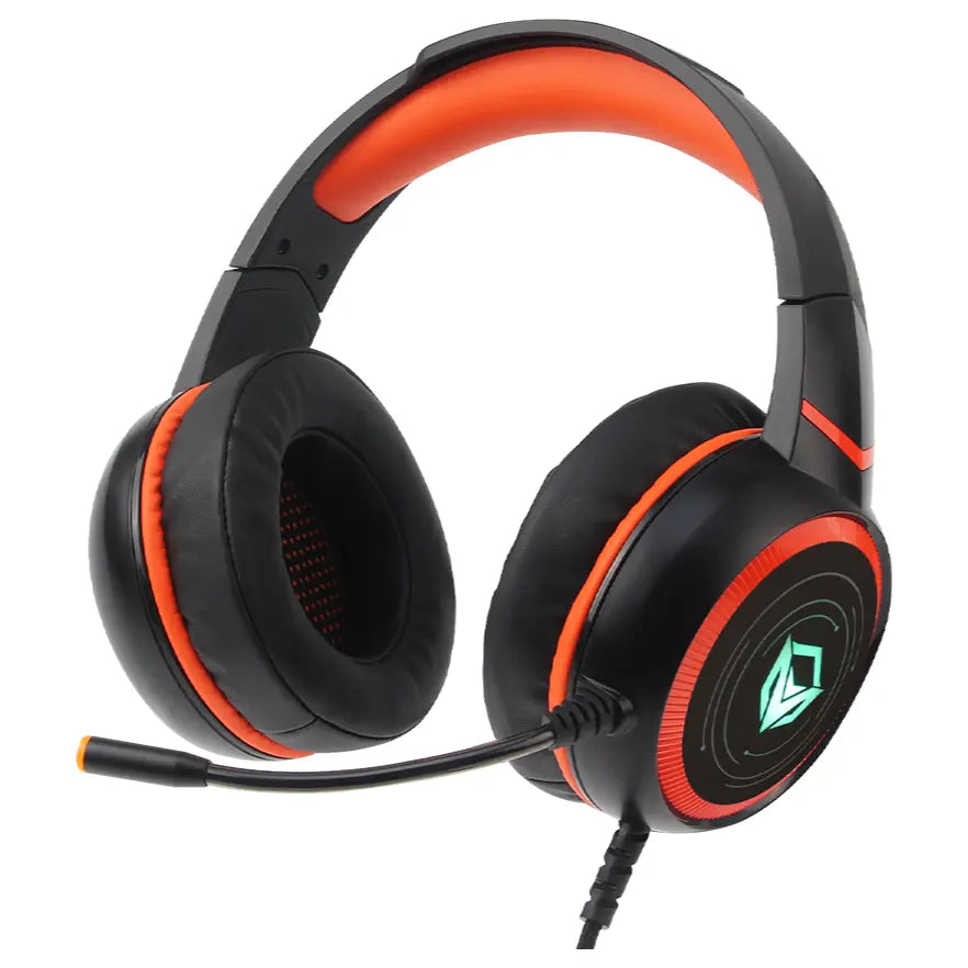 Meetion HP030 HIFI Backlit Gaming Headset, Stereo Speaker HIFI 7.1, 50mm Speaker, Noise-Canceling Mic, Gold-Plating USB, Black MT-HP030