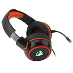 Meetion HP030 HIFI Backlit Gaming Headset, Stereo Speaker HIFI 7.1, 50mm Speaker, Noise-Canceling Mic, Gold-Plating USB, Black MT-HP030