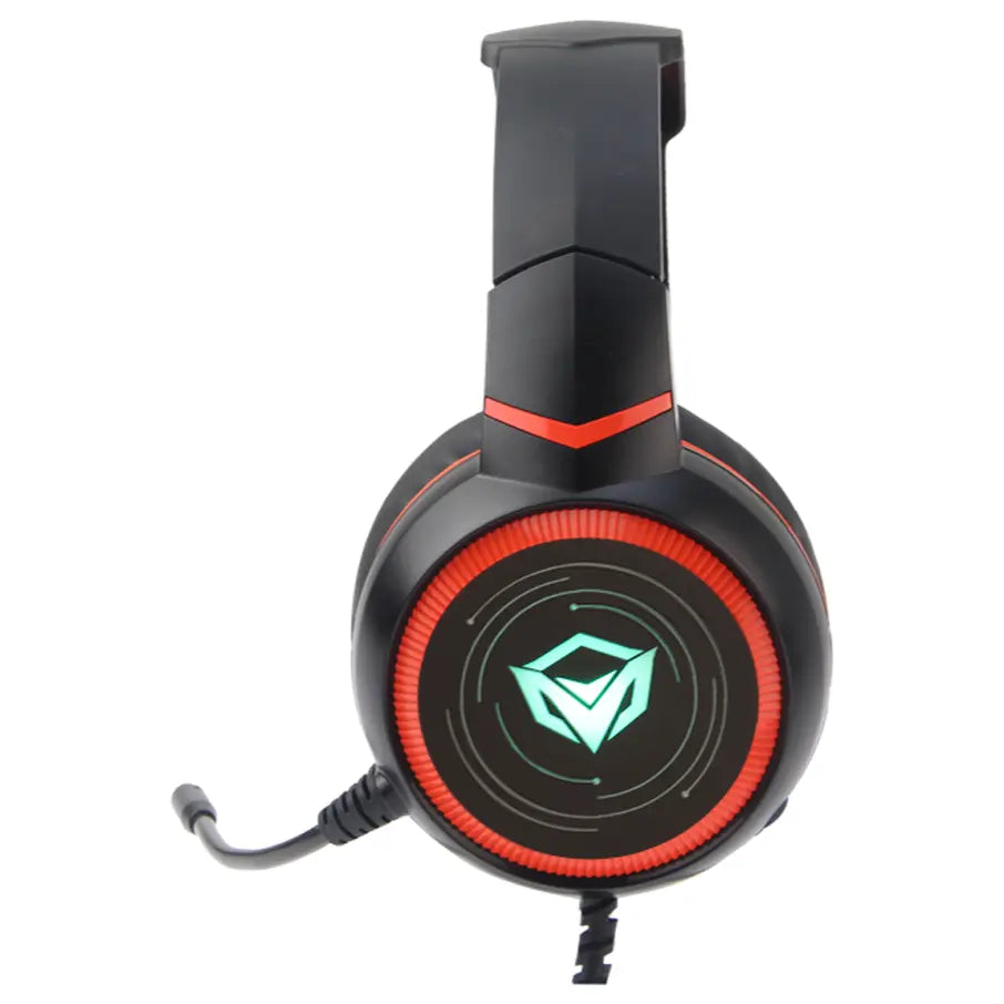 Meetion HP030 HIFI Backlit Gaming Headset, Stereo Speaker HIFI 7.1, 50mm Speaker, Noise-Canceling Mic, Gold-Plating USB, Black MT-HP030