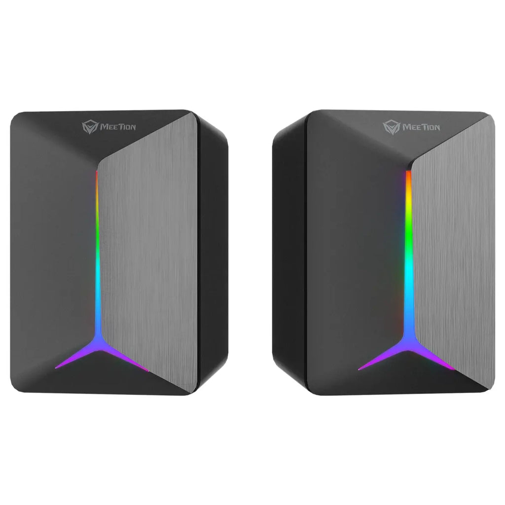 Meetion SP2011 Gaming Stereo Desktop Speakers, High-Fidelity Stereo Sound, Vivid LED Lighting