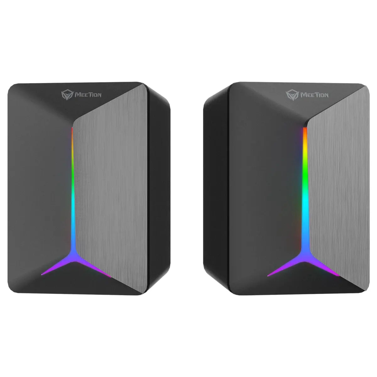 Meetion SP2011 Gaming Stereo Desktop Speakers, High-Fidelity Stereo Sound, Vivid LED Lighting