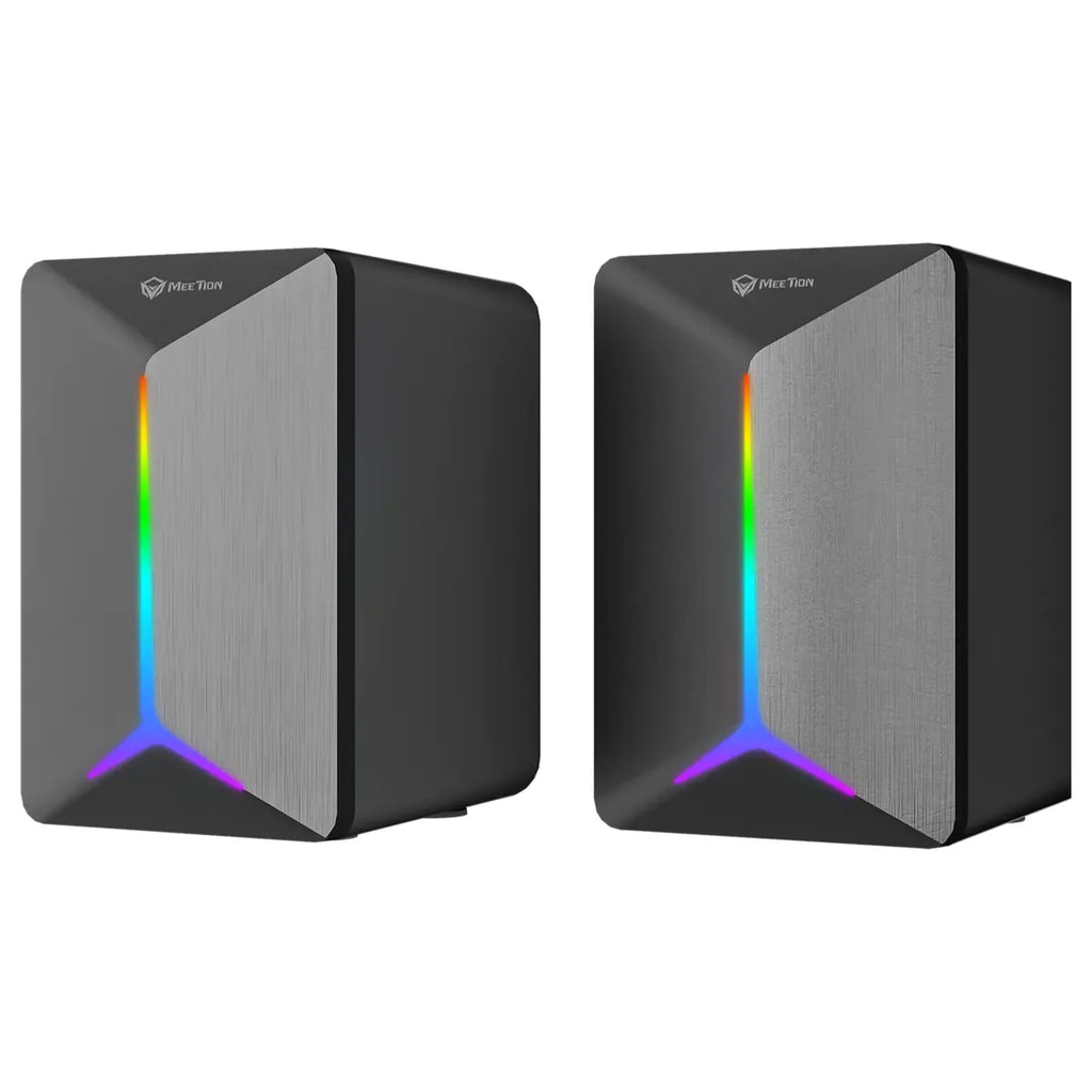 Meetion SP2011 Gaming Stereo Desktop Speakers, High-Fidelity Stereo Sound, Vivid LED Lighting