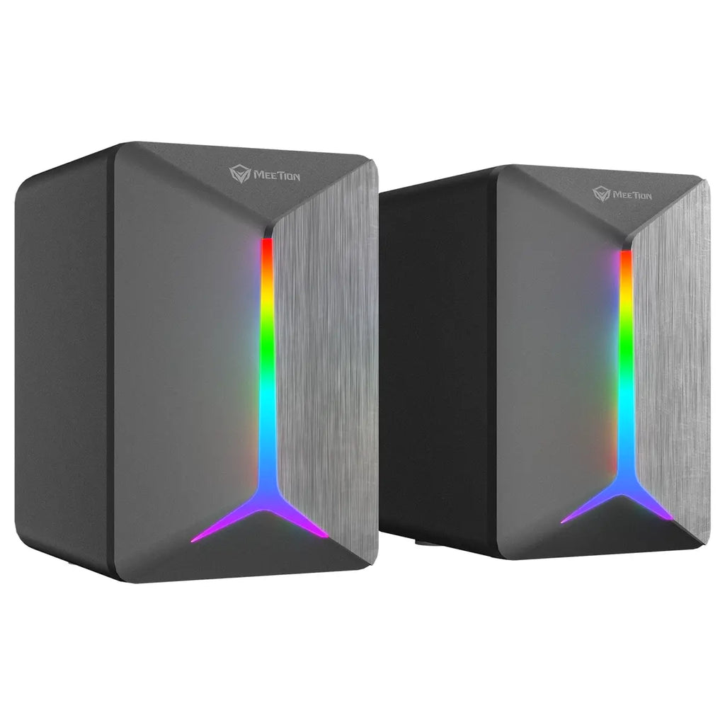 Meetion SP2011 Gaming Stereo Desktop Speakers, High-Fidelity Stereo Sound, Vivid LED Lighting