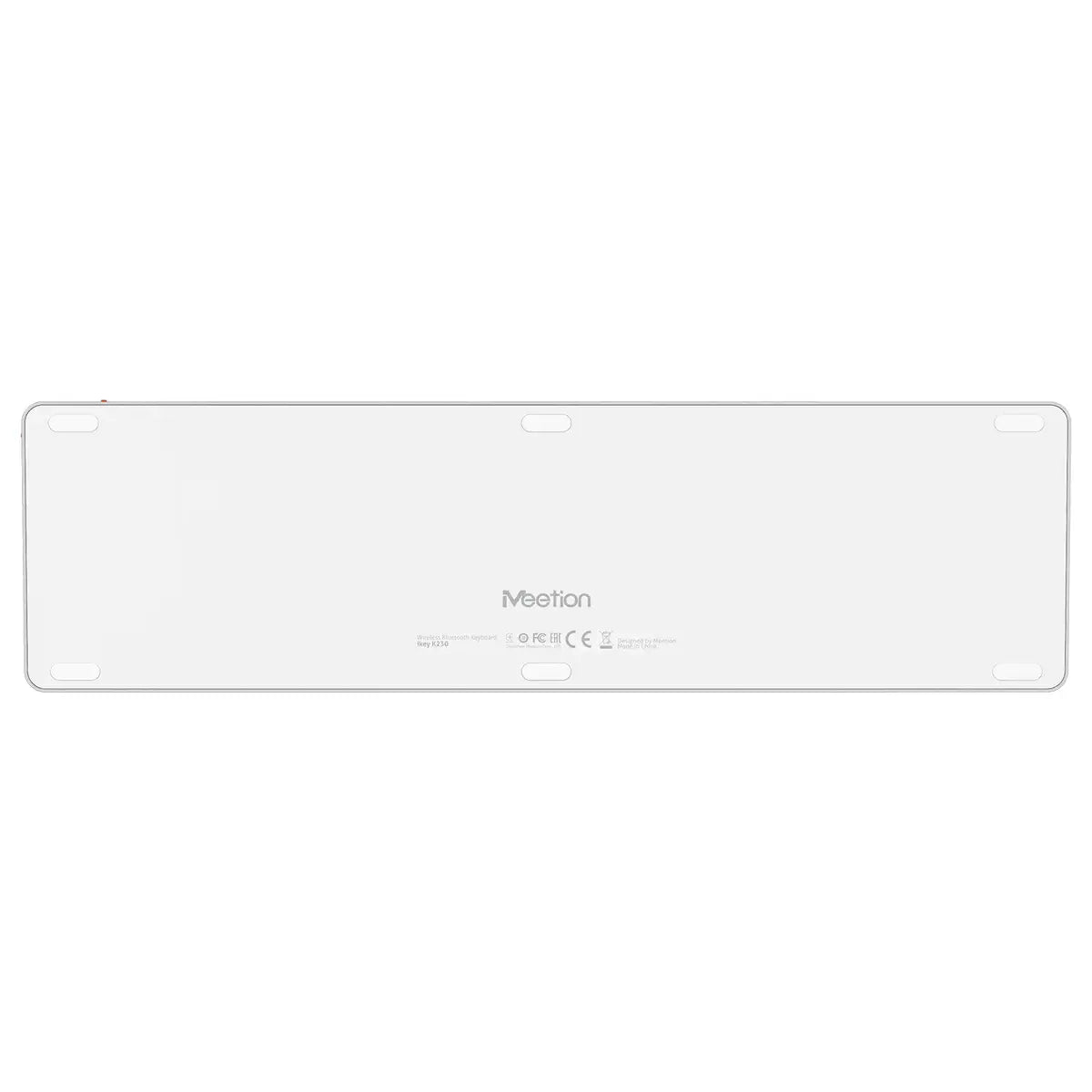 Meetion IKey K230 Ultra-Slim Dual Mode Wireless Keyboard, 109-Key Full-Sized Layout, 2.4G Wireless Plus 3-Channel Bluetooth 4-Device Switching, Scissor Key Switch, Silver and White