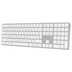 Meetion IKey K230 Ultra-Slim Dual Mode Wireless Keyboard, 109-Key Full-Sized Layout, 2.4G Wireless Plus 3-Channel Bluetooth 4-Device Switching, Scissor Key Switch, Silver and White