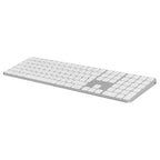 Meetion IKey K230 Ultra-Slim Dual Mode Wireless Keyboard, 109-Key Full-Sized Layout, 2.4G Wireless Plus 3-Channel Bluetooth 4-Device Switching, Scissor Key Switch, Silver and White