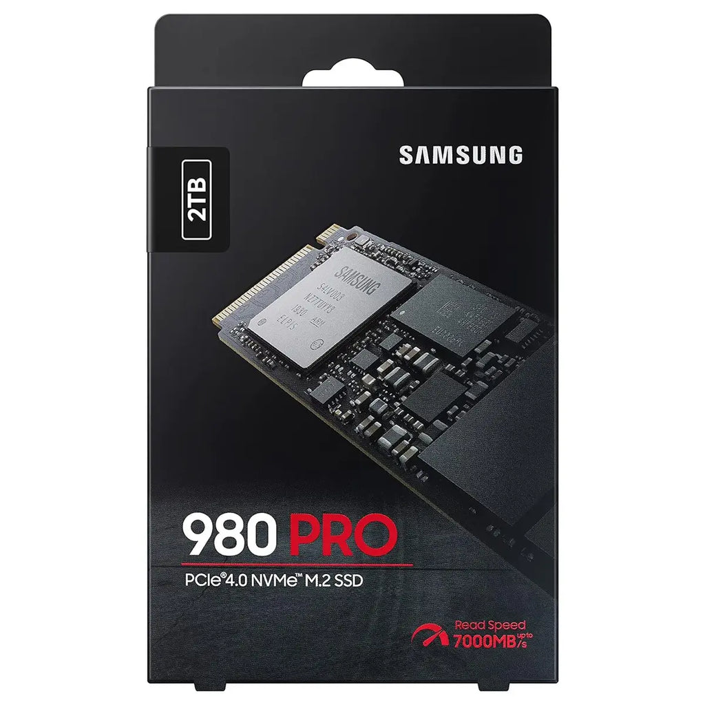 Samsung 980 PRO SSD 2TB, PCIe Gen 4x4 NVMe M.2 2280 Internal Solid State Drive, Up To 7,000MB/s Read, Thermal Control, AES 256-Bit Encryption, MZ-V8P2T0B