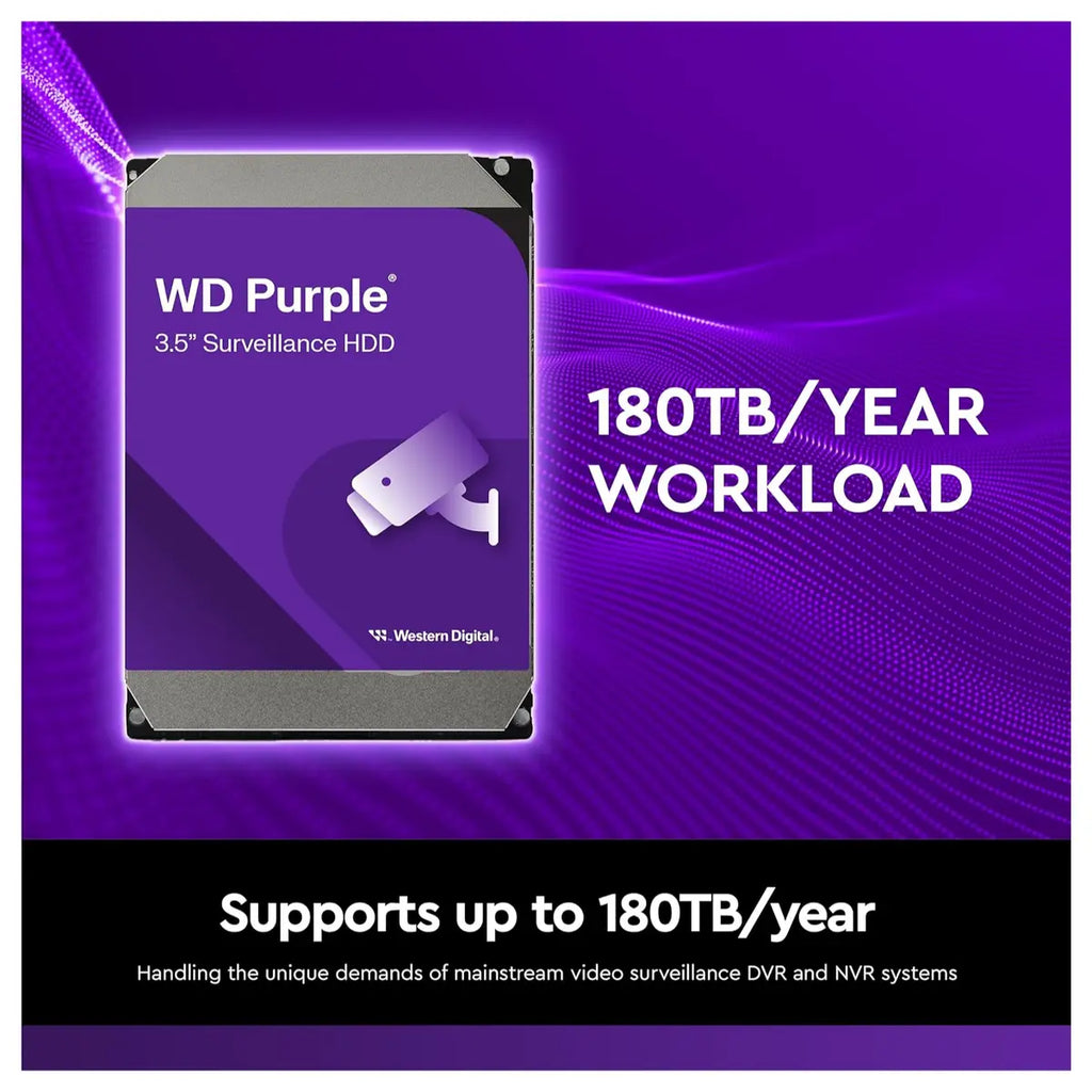 WD Purple Surveillance Hard Drive, 4TB 3.5-Inch SATA, 128MB Cache, Up To 175MB/s, CMR, WD44PURZ