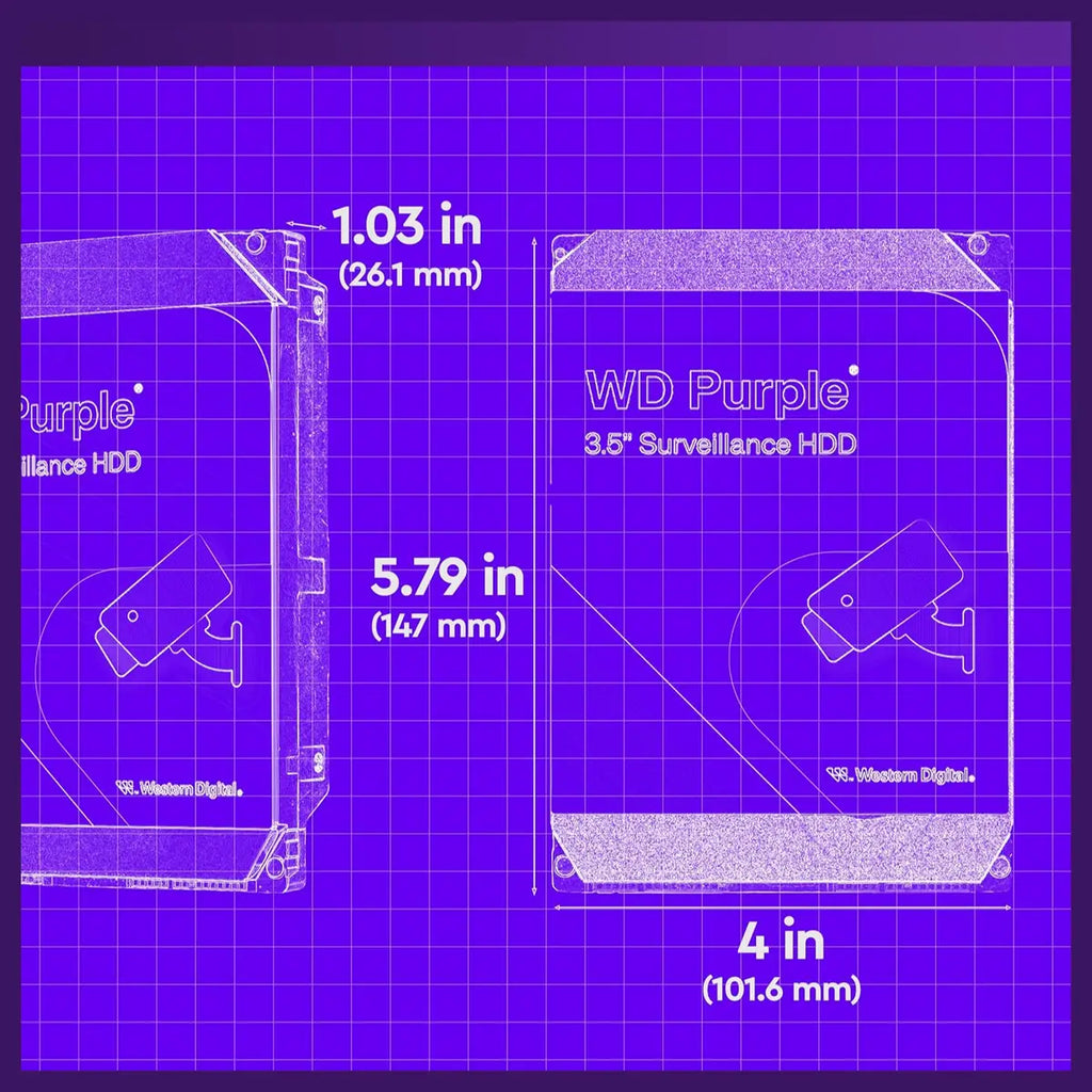 WD Purple Surveillance Hard Drive, 4TB 3.5-Inch SATA, 128MB Cache, Up To 175MB/s, CMR, WD44PURZ