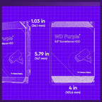 WD Purple Surveillance Hard Drive, 4TB 3.5-Inch SATA, 128MB Cache, Up To 175MB/s, CMR, WD44PURZ