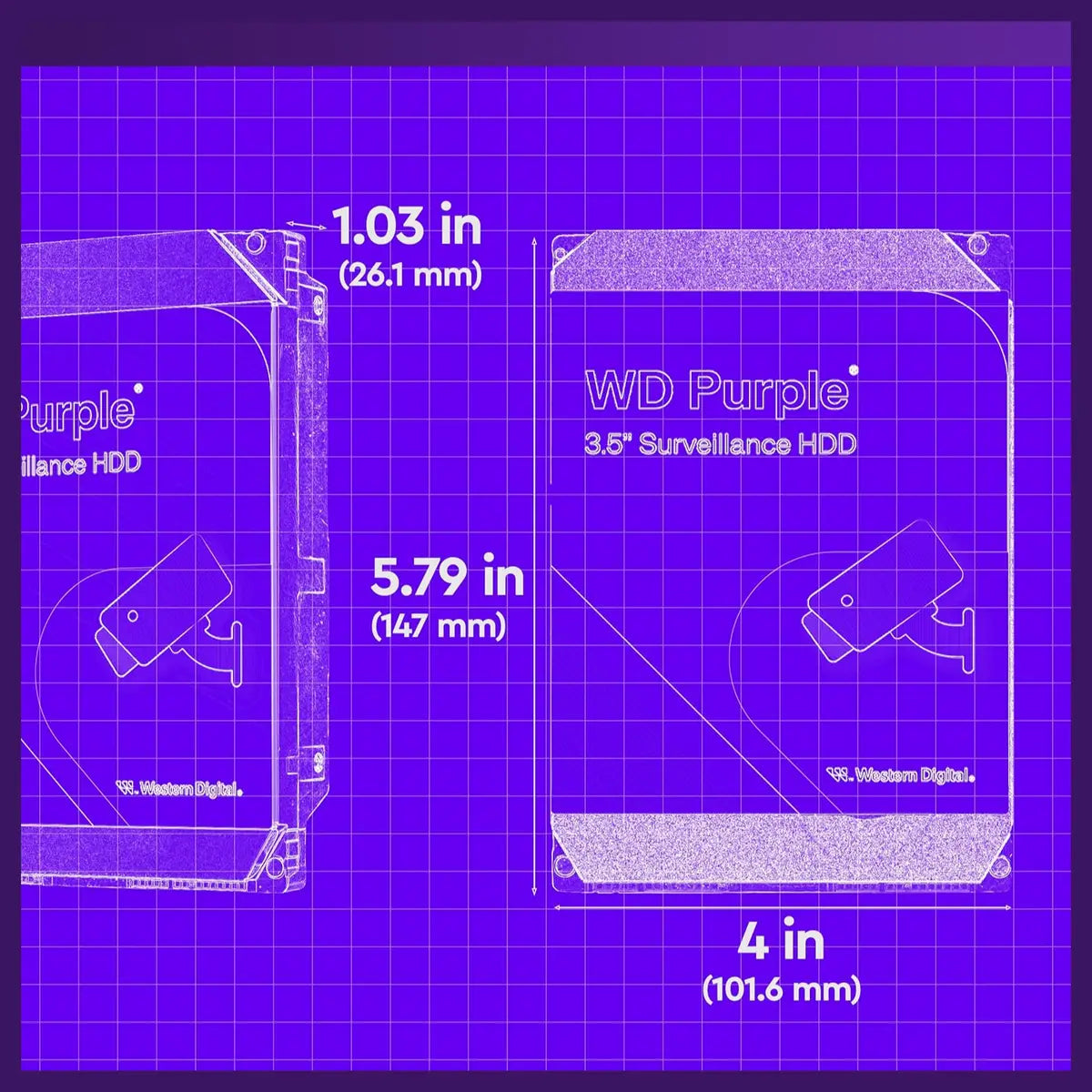 WD Purple Surveillance Hard Drive, 4TB 3.5-Inch SATA, 128MB Cache, Up To 175MB/s, CMR, WD44PURZ