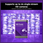 WD Purple Surveillance Hard Drive, 4TB 3.5-Inch SATA, 128MB Cache, Up To 175MB/s, CMR, WD44PURZ