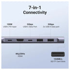 UGREEN Revodok 1071 USB-C Hub 7-in-1 Dock, 4K@30Hz HDMI, 100W PD, USB-C 5Gbps and 2x USB-A 5Gbps, SD and MicroSD Card Reader, Model 15214