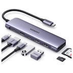 UGREEN Revodok 1071 USB-C Hub 7-in-1 Dock, 4K@30Hz HDMI, 100W PD, USB-C 5Gbps and 2x USB-A 5Gbps, SD and MicroSD Card Reader, Model 15214