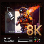 UGREEN USB-C To DisplayPort 1.4 Cable 25839, 8K@60Hz 4K@240Hz 32.4Gbps Dynamic HDR DSC MST VRR ALLM eARC, 3m Silver