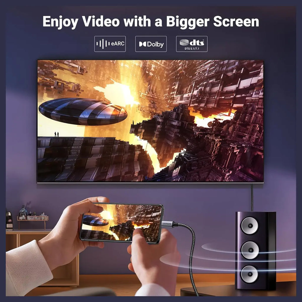 UGREEN USB-C To DisplayPort 1.4 Cable 25839, 8K@60Hz 4K@240Hz 32.4Gbps Dynamic HDR DSC MST VRR ALLM eARC, 3m Silver