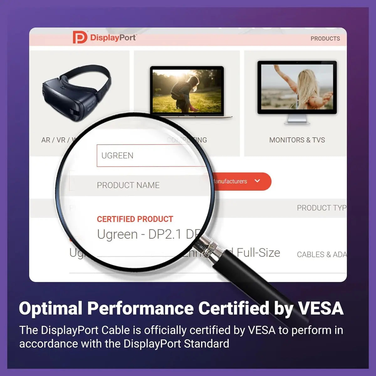 UGREEN 16K DisplayPort Cable 2.1, 3 Meter, VESA Certified 80Gbps, 16K@60Hz 8K@240Hz 4K@240Hz, FreeSync and G-Sync, HDR HDCP2.2, UHBR10, Model 25862