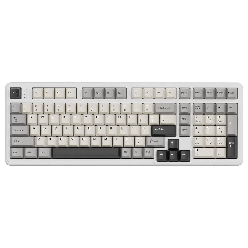 ATTACK SHARK X98 Full-Size Wireless Mechanical Keyboard, 102 Keys Tri-Mode Bluetooth 5.0 2.4G USB-C, Upgraded Gasket-Mount, Hot-Swappable 3/5 Pin, 4000mAh, South-Facing RGB, Starlight White