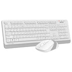 A4Tech Fstyler FG1010S Wireless Desktop Set, 2.4GHz Nano Receiver, 1200/1600/2000 DPI, Silent Clicks, White