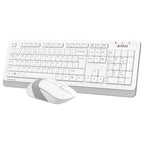 A4Tech Fstyler FG1010S Wireless Desktop Set, 2.4GHz Nano Receiver, 1200/1600/2000 DPI, Silent Clicks, White