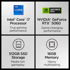 Lenovo LOQ 15IRX10 Gaming Laptop, Intel Core i7-13650HX, NVIDIA GeForce RTX 5060 8GB, 16GB DDR5 RAM, 512GB NVMe SSD, 15.6" FHD IPS 144Hz, Windows 11 Home, Luna Grey, 83JE002LUS