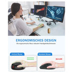 E-Yooso X45 Ergonomic Mouse, Wireless Vertical Mouse, Tri-Mode 2.4G and Bluetooth and Wired, 6 Buttons, 5 Adjustable DPI Levels Up to 4800 DPI, Black