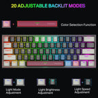 E-YOOSO Z-11 60% Wired Mechanical Gaming Keyboard, 61 Keys RGB Backlit Hot Swappable, Blue Switches, USB Type-C, for Windows and Mac OS, Black Grey