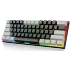 E-YOOSO Z-11 60% Wired Mechanical Gaming Keyboard, 61 Keys RGB Backlit Hot Swappable, Blue Switches, USB Type-C, for Windows and Mac OS, Black Grey