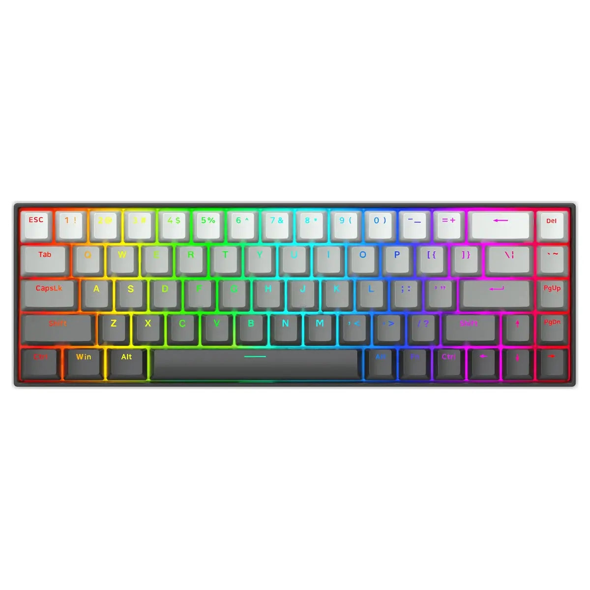 E-Yooso HZ-68 Rapid Trigger Mechanical Keyboard with Hall Effect, Magnetic Switch, 68-Key Layout, RGB Backlit, Doubleshot PBT Keycaps, 8,000Hz Polling Rate, Gradient Grey
